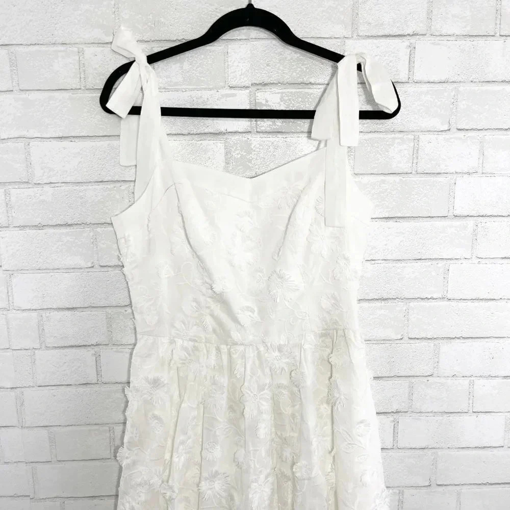 Gal Meets Glam for Anthropologie White Boho Trudy Embroidered Dress Size 10 - Picture 4 of 13